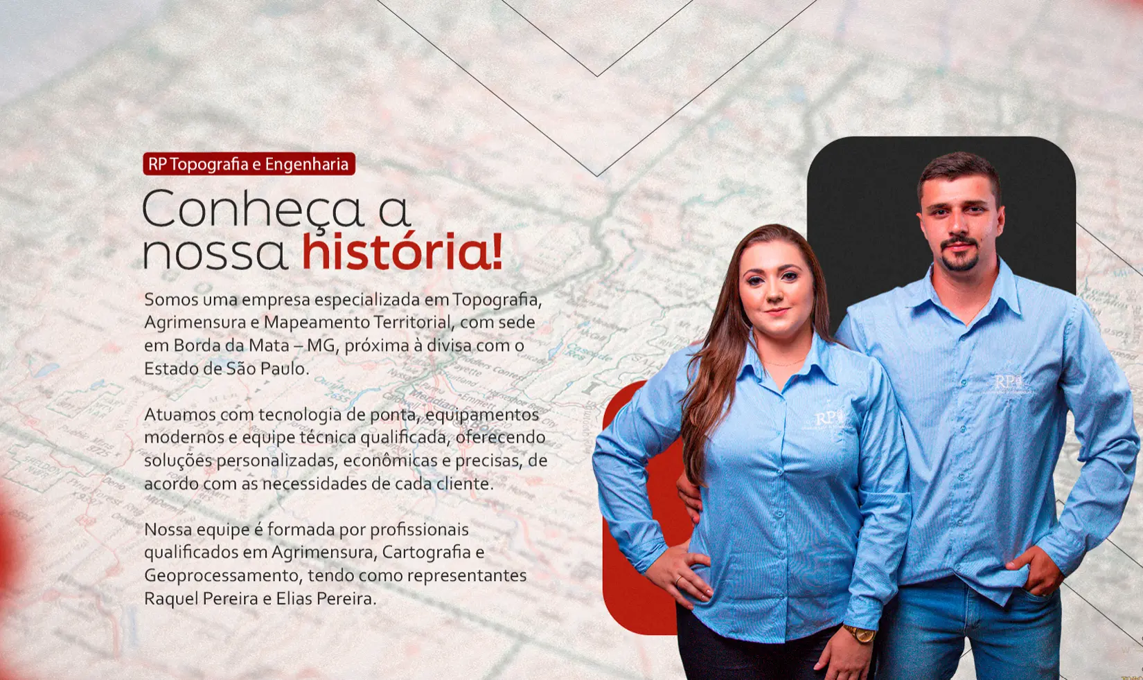 Raquel Pereira e Elias Pereira, representantes da RP Topografia e Engenharia